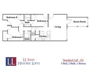 Spacious 3 bed 2 bath with 1 bonus room!