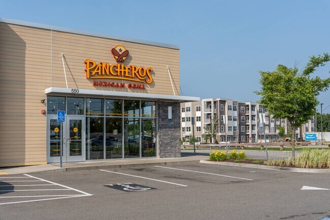 Pancheros Mexican Grill in the same view as your front door—Tex-Mex pick-up without starting the car.
