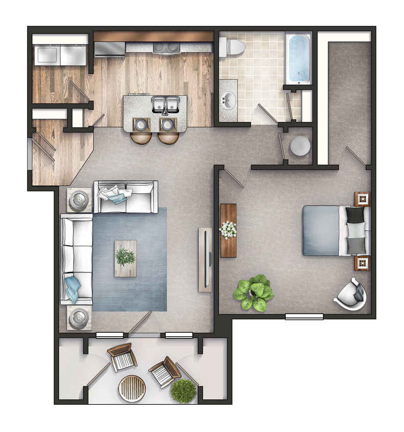 Floor Plan - One Bedroom Premier