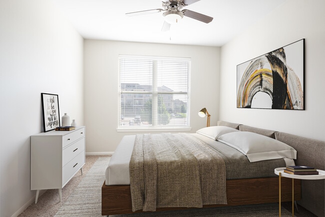Bedroom with carpet
