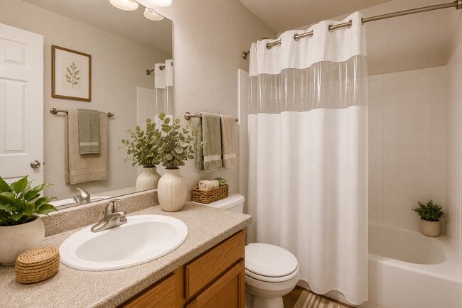 A Standard Bathroom at Greentree Village Ap