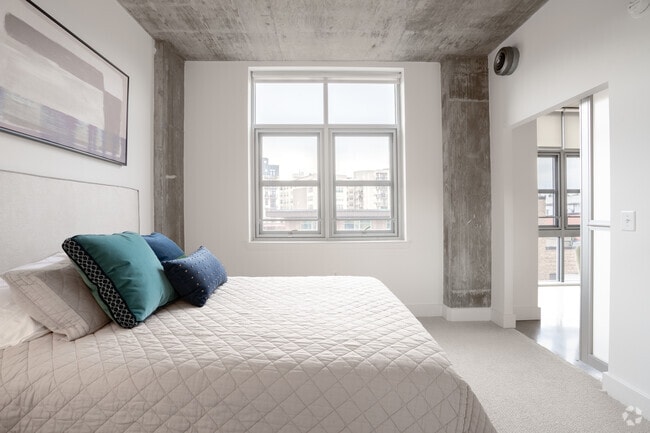 2BR, 2BA - 842 SF- Primary Bedroom - The DeSoto Apartments