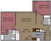 2BR/2BA (First Floor)