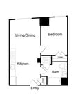 Serenity - A1 - 1 Beds - 1 Baths - 573 Sq. ft.