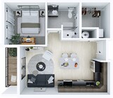 1B Floorplan 1br, 1ba - 584 SF