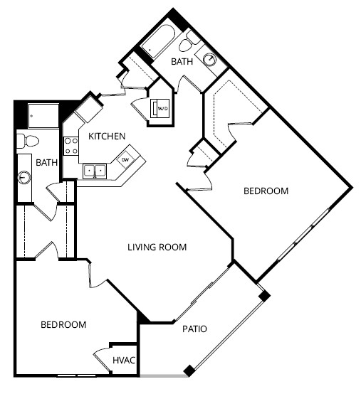 Floor Plan - 2x2 G