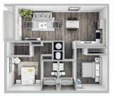 B6 floor plan 850 Living