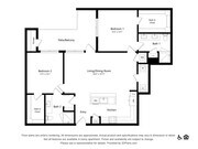 B3A | 2 bed 2 bath | 1208 sq ft