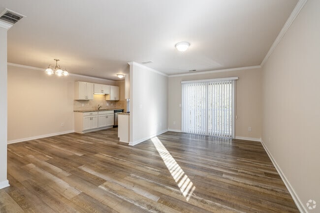 2BR, 2.5BA - 1,200SF - Living Room and Dining Room