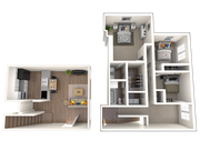 3A 3x1 floor plan Waterloo Flats