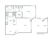 One Bedroom One Bath (667 SF)