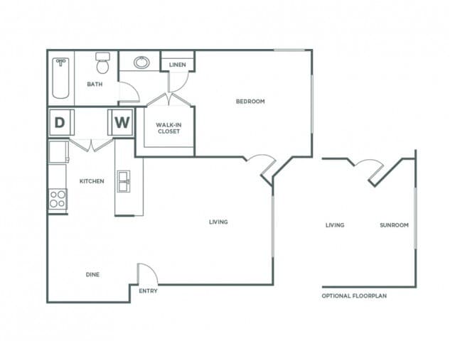 One Bedroom One Bath (667 SF) - One Bedroom One Bath (667 SF)