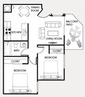 2BR/1BA