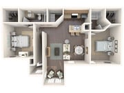 Explore this beautifully designed two-bedroom apartment with stylish interiors and a functional layout.