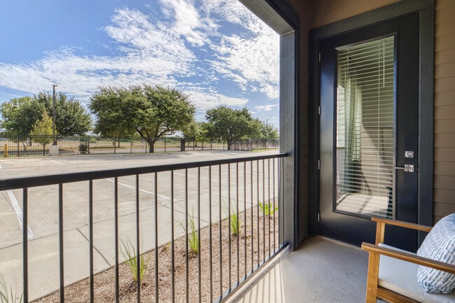Private fenced patio or balcony at Mesquite Trails at Brooks