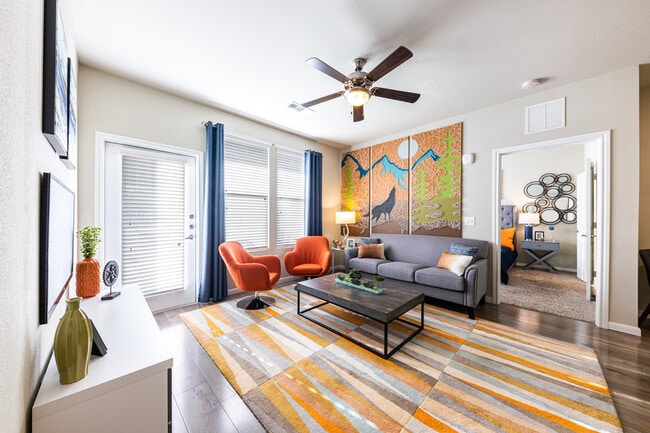 Living room with hard surface flooring - Avalon Wolf Ranch