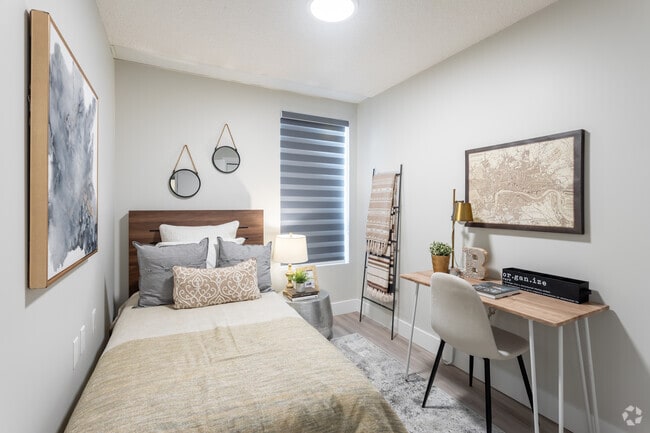 2BR, 1BA - 812SF - Second Bedroom - The Churchill Apartments