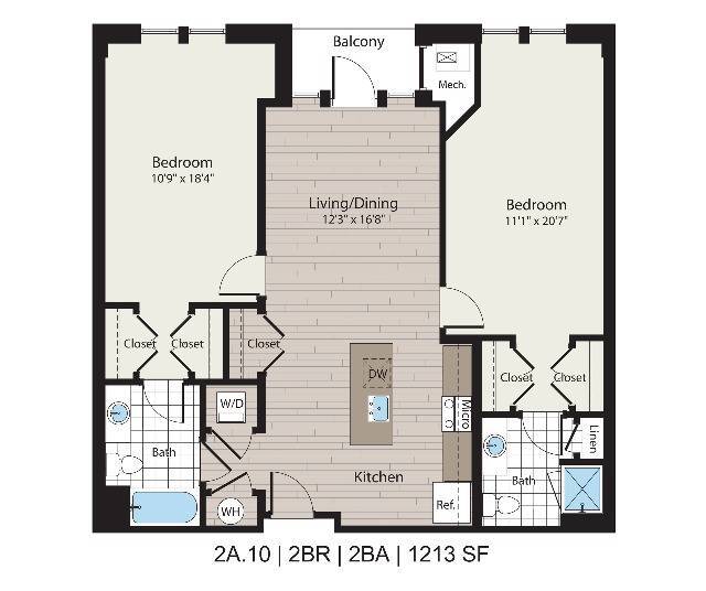2a.10 2BD/2BA 1213 SF