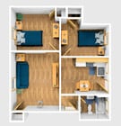 The Pad 2 bed, 1 bath (Regular)