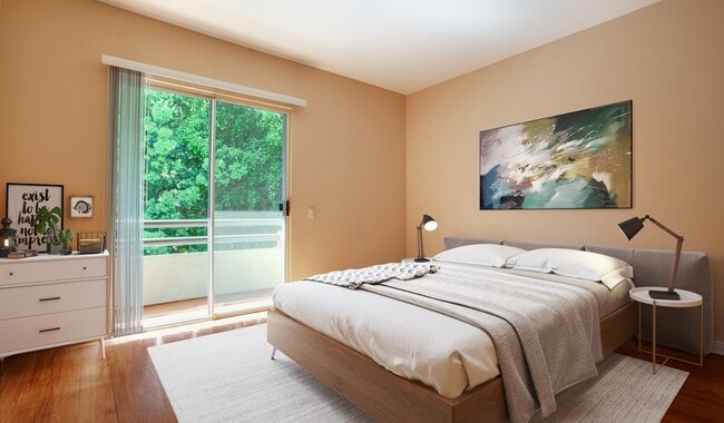 Spacious bedroom with a walk-in closet