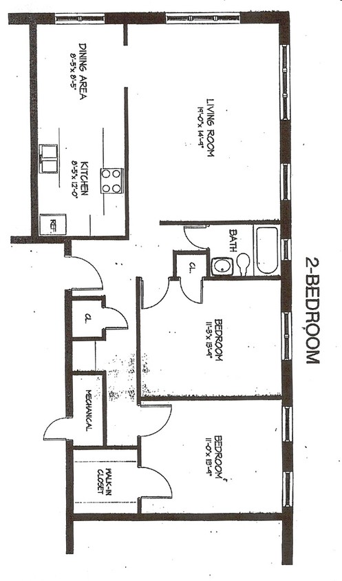 2BR/1BA - Two Bedroom 