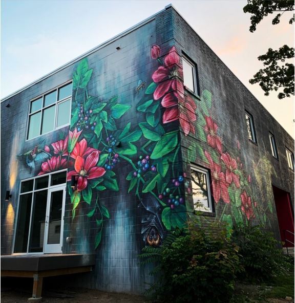 Exterior mural by Sarah C Rutherford
