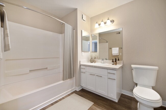 Bathroom In The 1 Bedroom Floor Plan - Cobblestone Creek Apartments