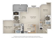The Ravinia - The Stonefield - 2 Beds - 2 Baths - 1196 Sq. ft.