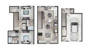 Explore this chic multilevel apartment featuring spacious bedrooms, a cozy living zone, and a convenient garage.