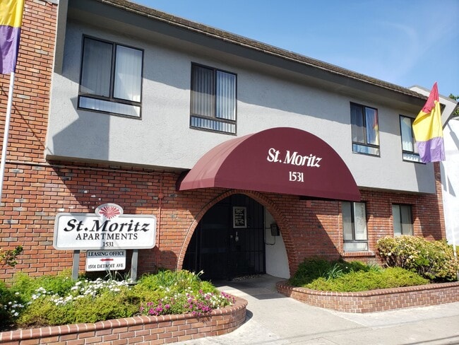 1531 Detroit Ave entry - St Moritz Apartments