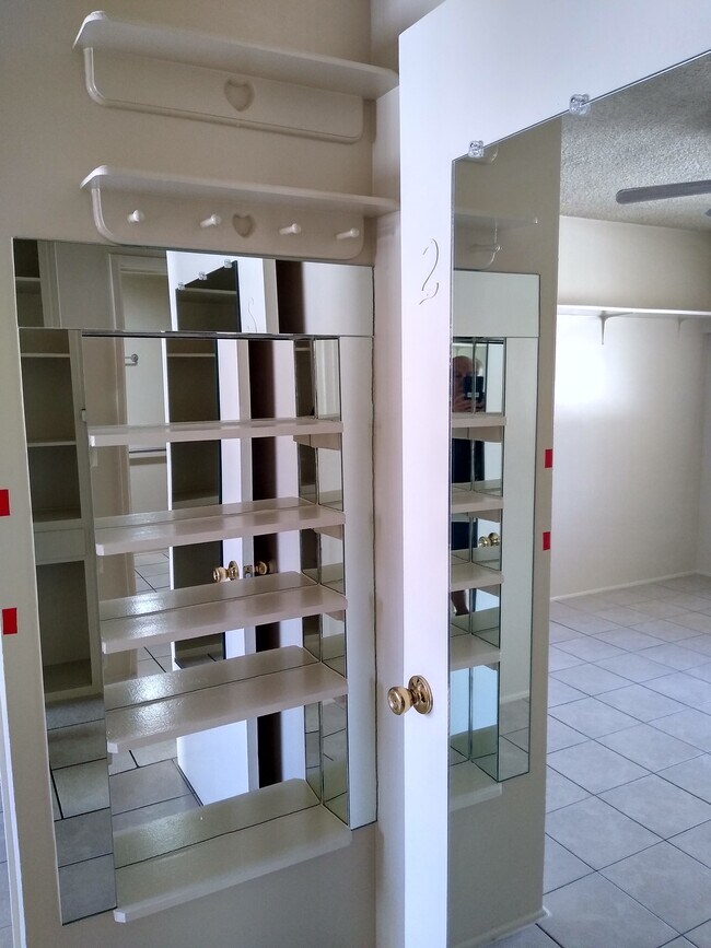 mirrored shelves - sunny