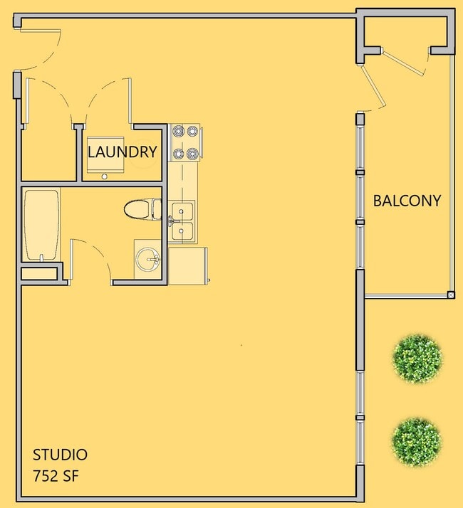 0BR, 1BA - 752SF