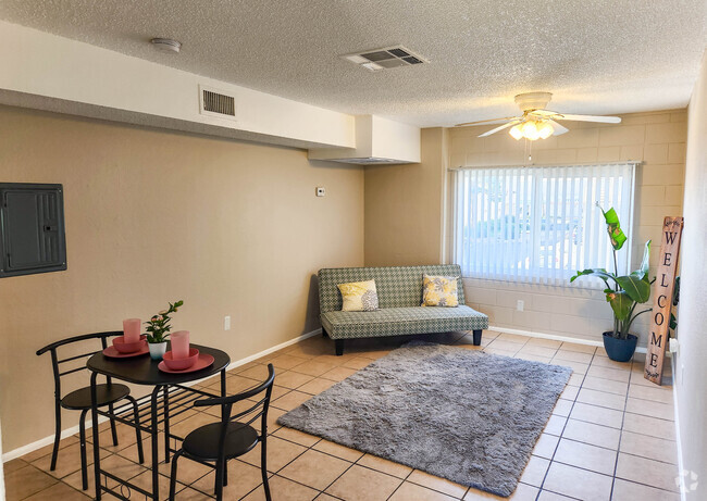 1 BR, 1 BA - Living Room - Ogden Villas Rental