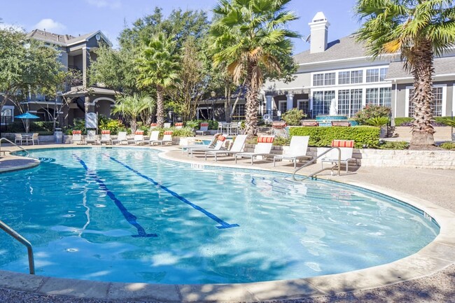 Pool lap lane with poolside seating - Nolina Flats Apartments