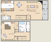 1BR/1.5BA