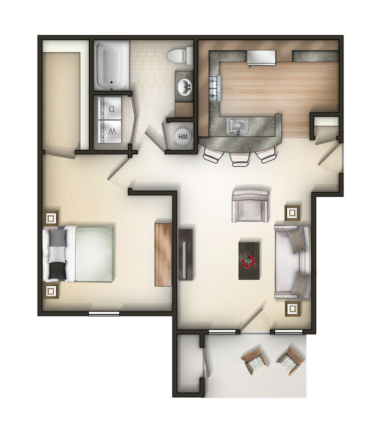 Floor Plan - 1 Bedroom Residential