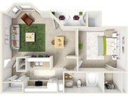 Kellys Ridge Apartments Columbia Missouri 3D Floor Plan of A1 Plan