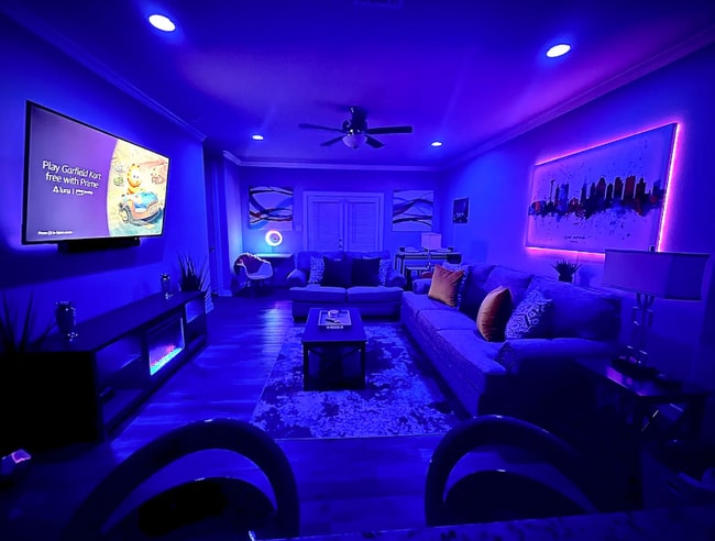 Living Room and LED Mood Lighting - 850 E Erie Ave Rental