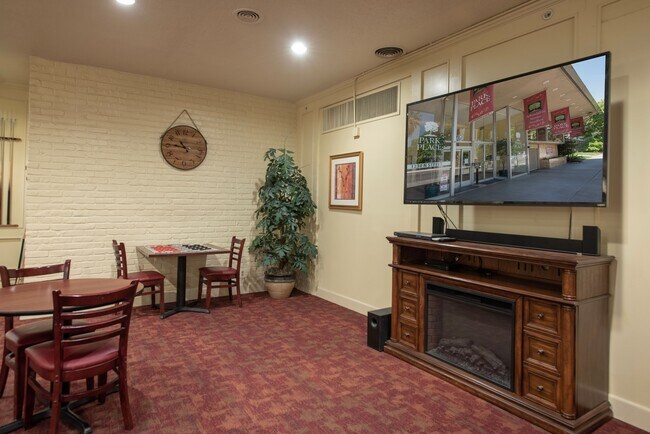 Game and fireplace area
