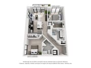 Two Bedroom Two Bath Penthouse (1,044 SF)