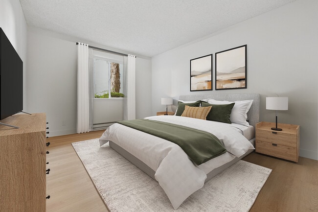 Renovated Package I bedroom with hard surface flooring