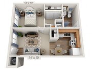 Floor plans are artist’s rendering. All dimensions are approximate. Actual product and specifications may vary in dimension or detail. Not all features are available in every apartment. Prices and availability are subject to change.