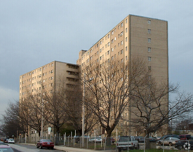 View from the southwest - Harborview Towers Apartments