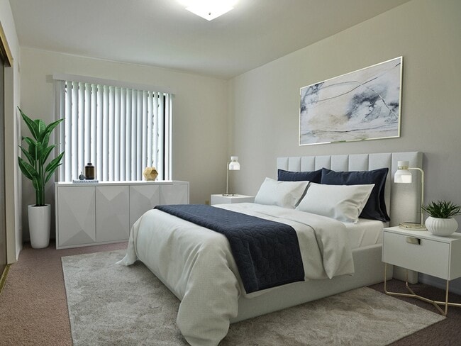 A large bedroom at Charter Oak Apartments, Davison, Michigan