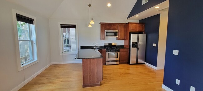 Kitchen and living room, vaulted ceilings - 46 Newport St Unit 46 Newport St  #2