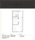 Explore the sophisticated layout of The Sawyer's one-bedroom apartment with built-in conveniences.