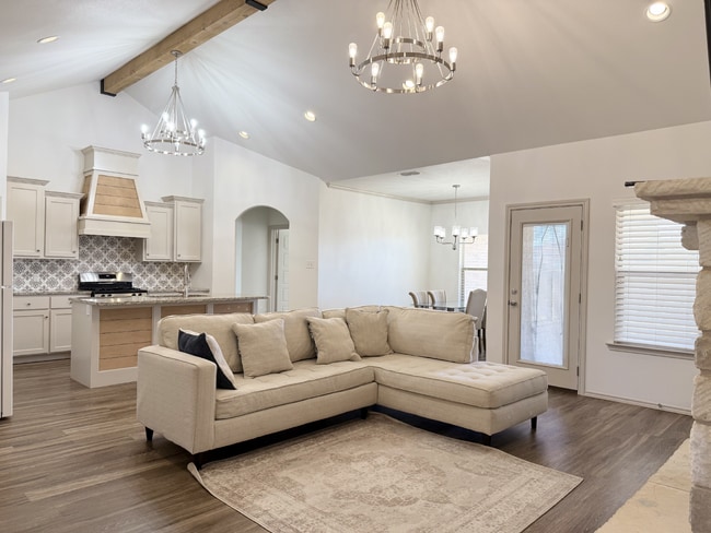 Photo - South Lubbock Home with Open Layout, Fireplace & Covered Patio