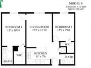 Model S - 2 Bedroom, 1.5 Bath