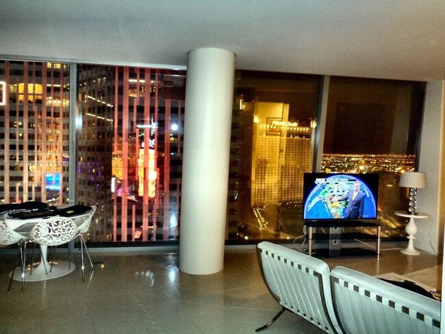 Living Room view at night - 3722 Las Vegas Blvd S Condo Unit 1702E