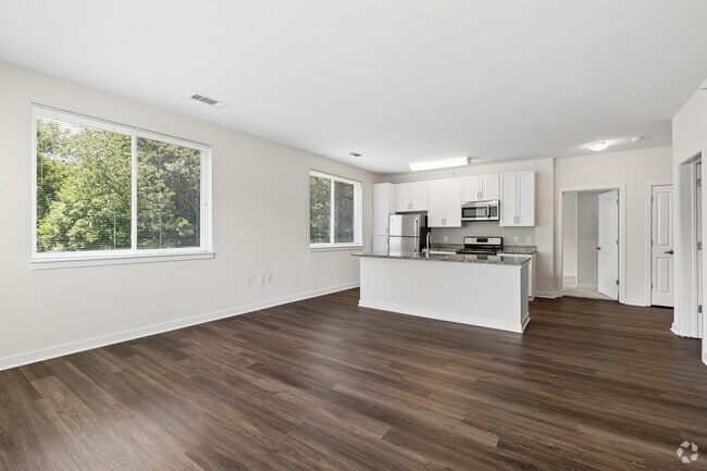 2BR, 2BA - 1,320SF - Living Room and Kitchen